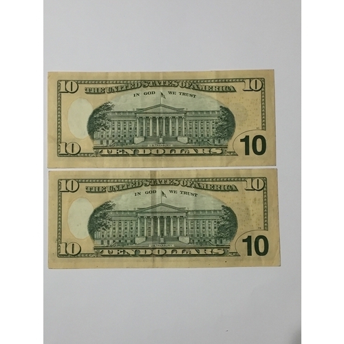 202 - U.S.A Federal Reserve Notes Series Of 2004 10 Dollar Notes X 2 EXF (2)