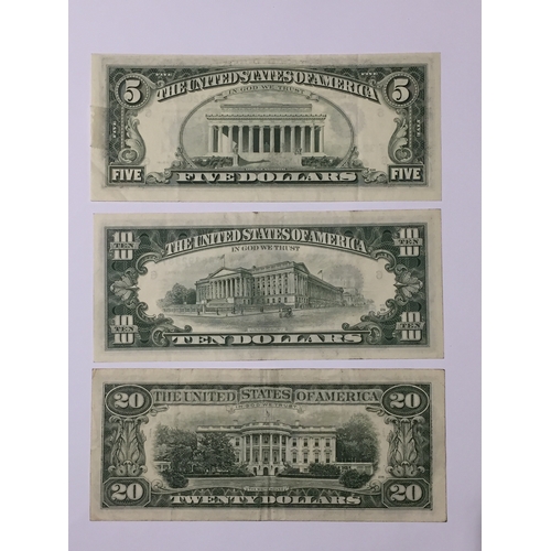 204 - U.S.A Federal Reserve Notes, 5 , 10 , 20 Dollars All 1980's ,20 EXF Others UNC. (3)