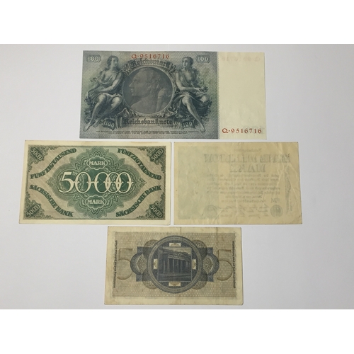 219 - Various German Banknotes 1923 , 1935, 1942 , To Include 100 Mark Note 1935 Uncirculated Along with O... 