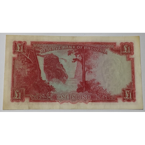 248 - Reserve Bank Of Rhodesia Pound System 1 Pound  Banknote 1964 In Uncirculated Condition.