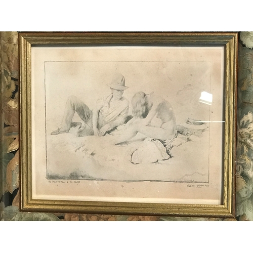 111 - Framed Sketch  Of ' The Draughtsman & His Model  By William Orpen 1910 Measures 42x37.5cm