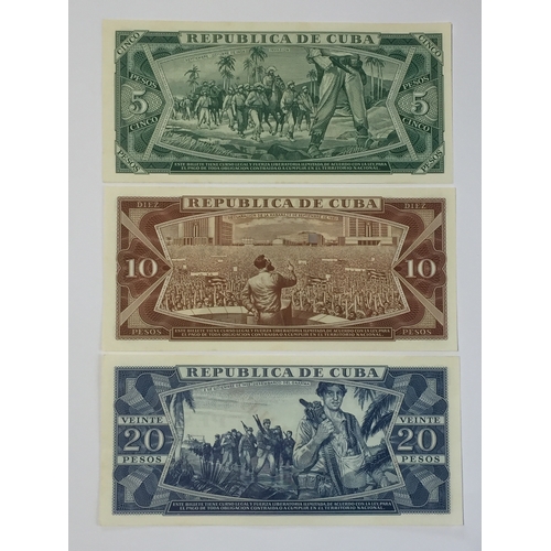 271 - Banco Nacional De Cuba Specimen Set Of Banknotes To Include 5 , 10 , 20 , Specimen Note  Pesos , All... 