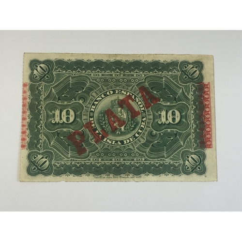 266 - Cuba Under Spanish Rule Uncirculated 1896 10 Peso Banknote.