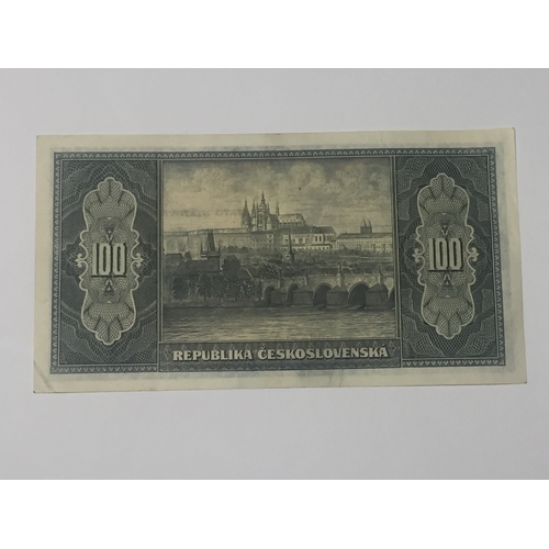 276 - Czechoslovakia 1945 100 korun Banknote In Uncirculated Condition.