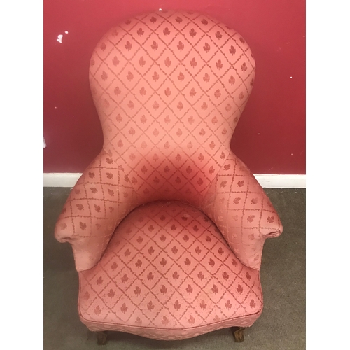 18 - French Upholstered Boudoir  Chair Measures 80x63cm