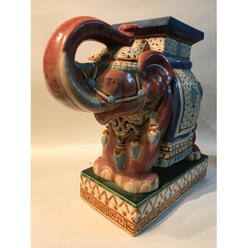 149 - Large Ceramic Elephant Seat