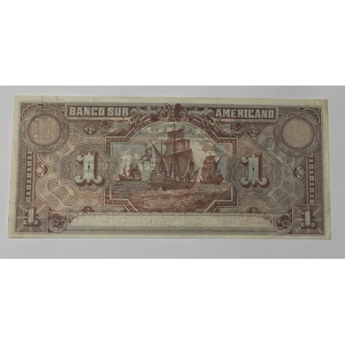 286 - Banco Sur Americano Ecuador Condor 1920  1 Sucre Note, Prepared But Never Issued UNC