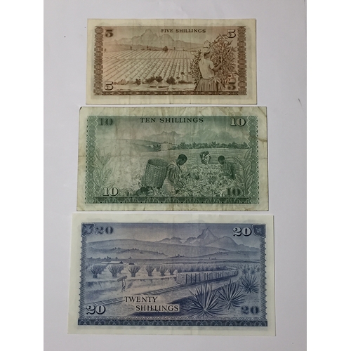 294 - Central Bank Of Kenya 2nd Issue  Banknotes To Include 5 & 10 Shilling Note  FINE - VF  Along With A ... 