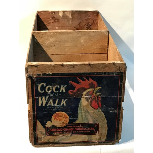 69 - Vintage Wooden Advertising  Crate 'Cock Of The Walk' Measures 67x30cm