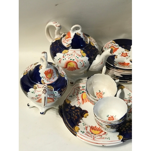 155 - Gaudy Welsh Tea Set To Include, Cups, Tea Pot, Plates Etc.