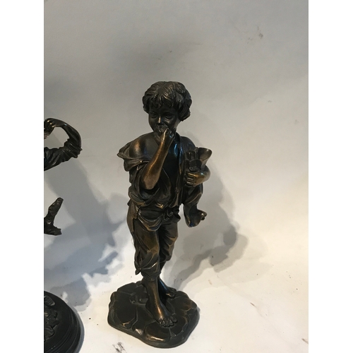 160 - 2 Metal Figurines One On Base