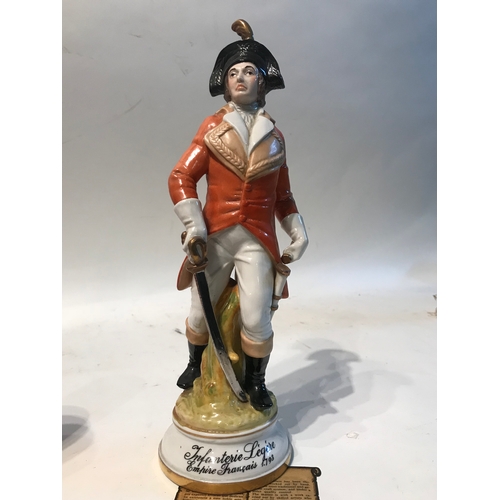 181 - Hand Painted Suaeda Made In Spain Porcelain Figure 'Infanterie Legere Empire Fancais 1793' Stands 29... 