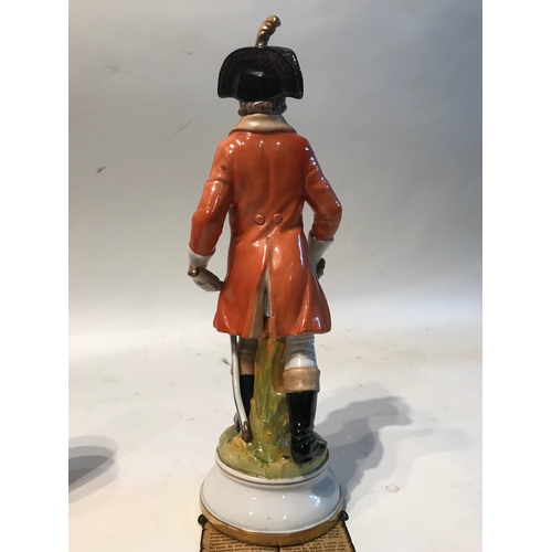 181 - Hand Painted Suaeda Made In Spain Porcelain Figure 'Infanterie Legere Empire Fancais 1793' Stands 29... 