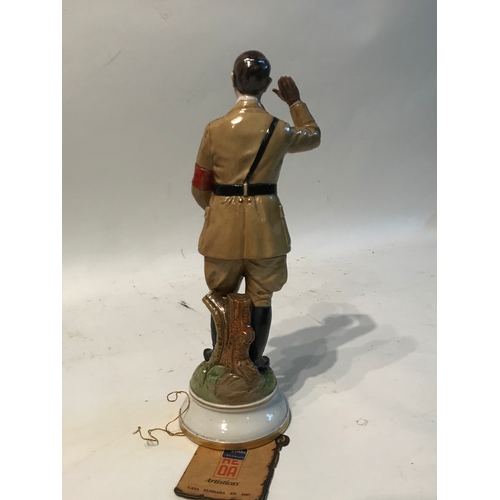 185 - Hand Painted Suaeda Made In Spain Porcelain Figure 'Adolf Hitler 1889-1945' Stands 29cm