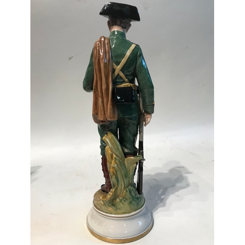 188 - Hand Painted Suaeda Made In Spain Porcelain Figure 'Guardia Civil España - 1.911' Stands 29cm