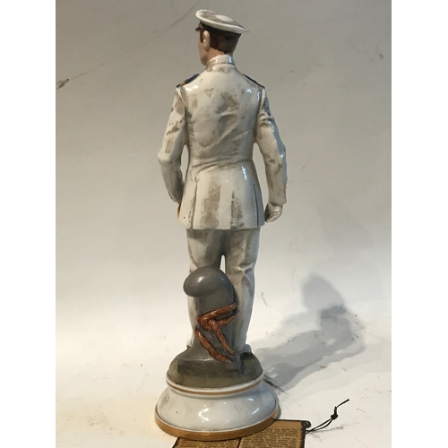 191 - Hand Painted Suaeda Made In Spain Porcelain Figure 'Ceniente De Nauio España' Stands 29cm