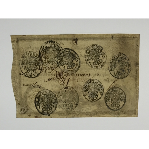 309 - Early Portugal War Of he Brothers 12,800 Reis Note 1826 Over stamped Date On A 1799 Note  EXF