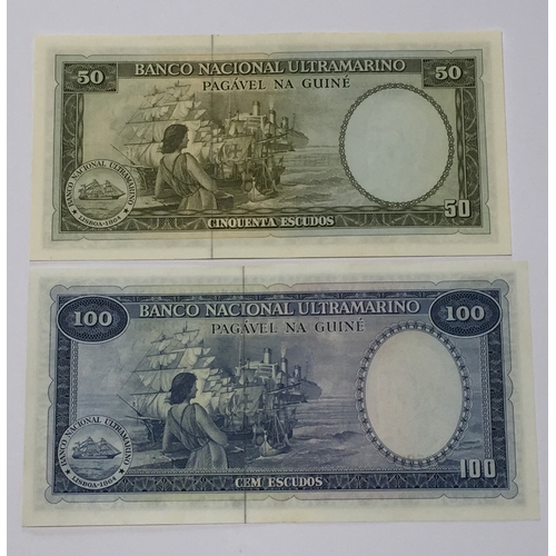 307 - Banco Nacional Ultramarino Portuguese  Guinea 50 And 100 Escudos 1971 Both Uncirculated