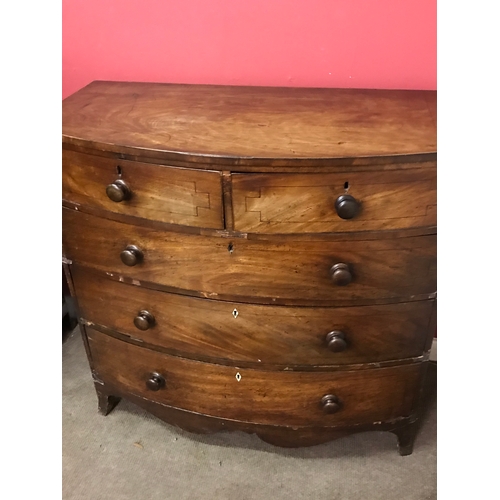 94 - Bow Fronted Chest Of Drawers Measures 103x106cm