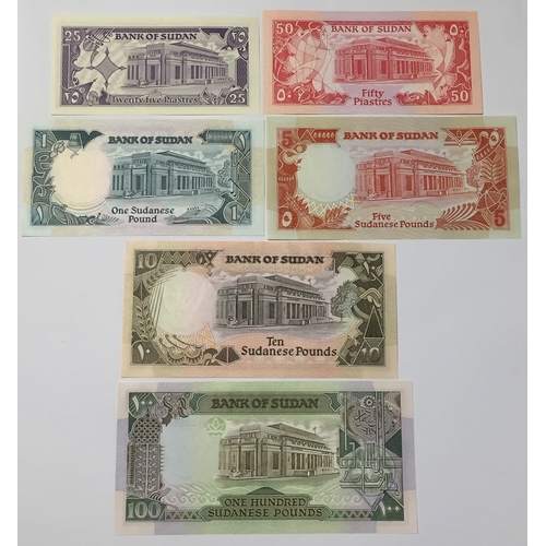 313 - Bank Of Sudan Super Sudan Sextet Of Banknotes To Include 25 & 50 Piastres Along With 1 , 5 , 10 , 10... 