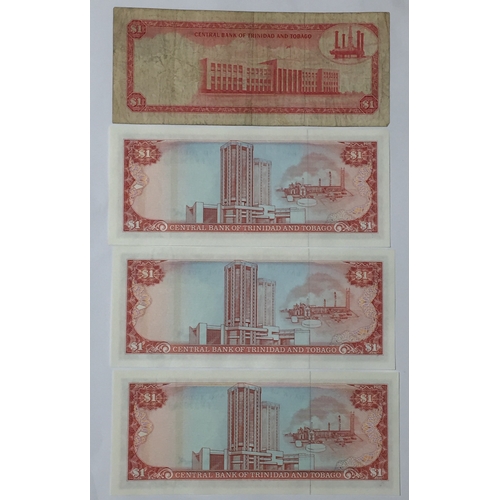 332 - Central Bank Of Trinidad And Tobago One Dollar Notes 1964 And 1985 To Include Two Consecutive Number... 