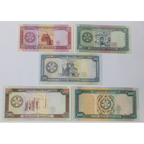 333 - Turkmenistan Merkezi Banky 1990'S  Note Set To Include 10 , 20 , 100 , 500 , 1000 Manat Notes All In... 