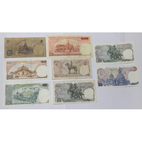 328 - Government Of Thailand Regular Issue Banknotes From The 60's 70's & 80's Various Denominations VF-UN... 