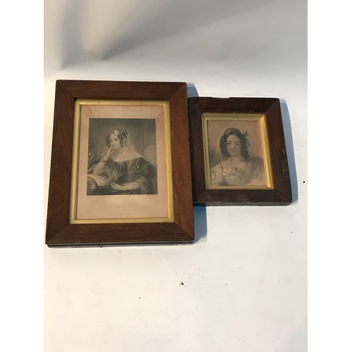 422 - 2 Portrait Miniatures Of Young Ladies