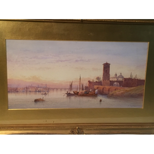 352 - Framed And Signed 20th Century Watercolour By Frank Catano Lake Scene 71 x 46 cms