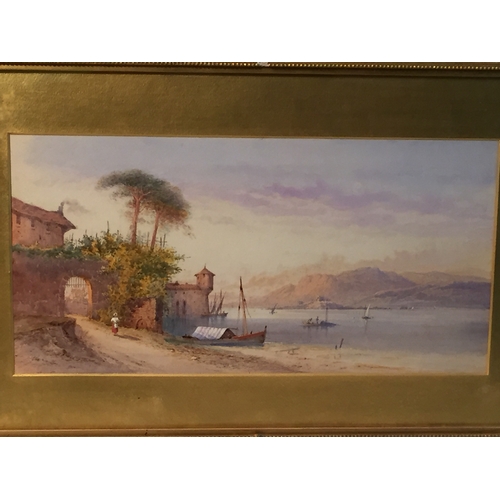 353 - Similar To Previous Lot Framed And Signed 20th Century Watercolour By Frank Catano Lake Scene. 71 x ... 