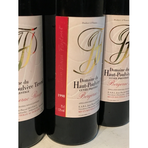 287 - 6 Bottles Of  Vintage Red Wine 1998 Domaine Du Haut-Poulvere Tirecul