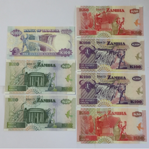 346 - Bank Of Zambia Regular Issue Notes From 1991/2 To Include K20 , K50 , K 100 Kwacha Notes  All Uncirc... 