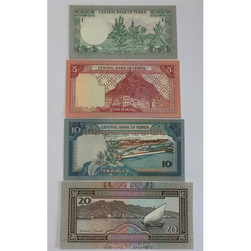 352 - Central Bank Of Yemen 1 , 5 , 10 , 20 Rials All In Uncirculated Condition (4)