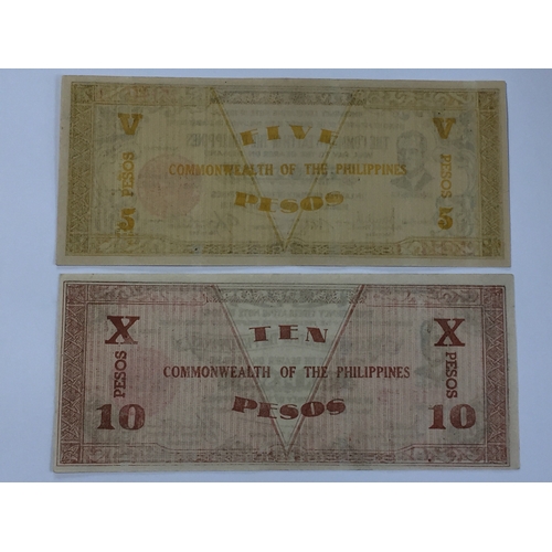 362 - ww2 Commonwealth Of The Philippines 1942 Emergency Circulating Note Issue Ten Pesos In Uncirculated ... 