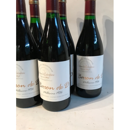 301 - 6 Bottles Of Vintage Red Wine 1986 Baron De D