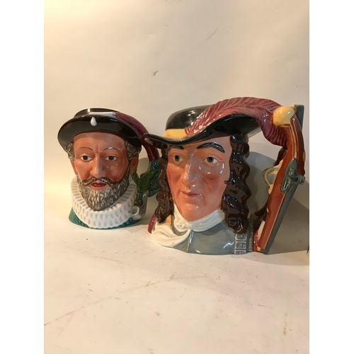 366 - Similar To Previous Lot 4 Character Jugs To Include 'Admiral Benbow, Admiral Robert Blake, Admiral L... 