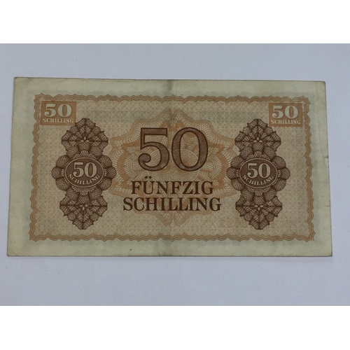 469 - Austrian Allied Military Uncirculated 50 Schilling Note