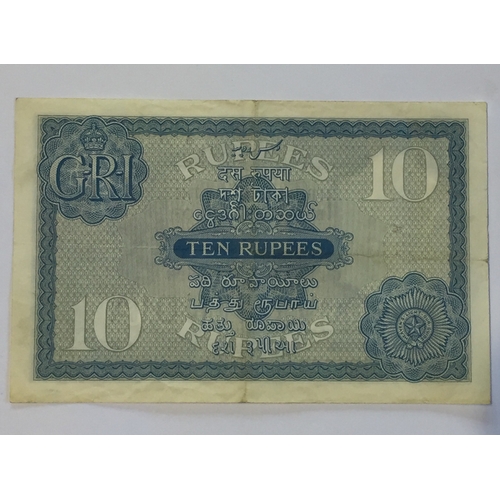 491 - Government Of India Colonial Issue. King George V 1925 Ten Rupee Note In Uncirculated Condition.