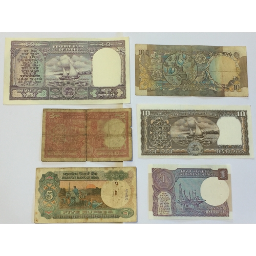 493 - Bank Of India Uncirculated 10 Rupee Note Along With Other 60'S  70'S 80'S 90'S Rupee's  FINE - UNC (... 