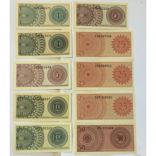 496 - Bank Of Indonesia 1964 Issue To Include Various  1 , 5 , 10 , 25 , 50 Sen Banknotes All Uncirculated... 