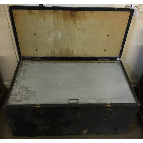 99A - Military Trunk Named 'Col.T Burrows OBE' Singapore, Oxfordshire. Measures 96x50cm