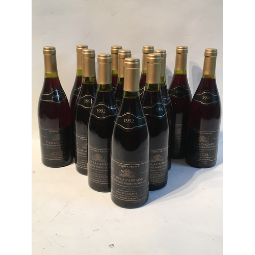 500 - 12 Bottles Of Vintage Burgandy Wine 1992 Clos La Capitaine