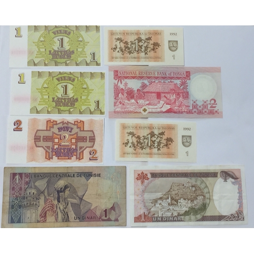 530 - Various World Banknotes. Israel , Cyprus , Tonga  Etc Mostly Uncirculated (8)