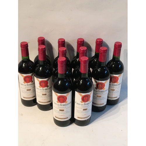 513 - 12 Bottles Of Vintage Red Wine 1981 Clos De Terrefort Bordeaux