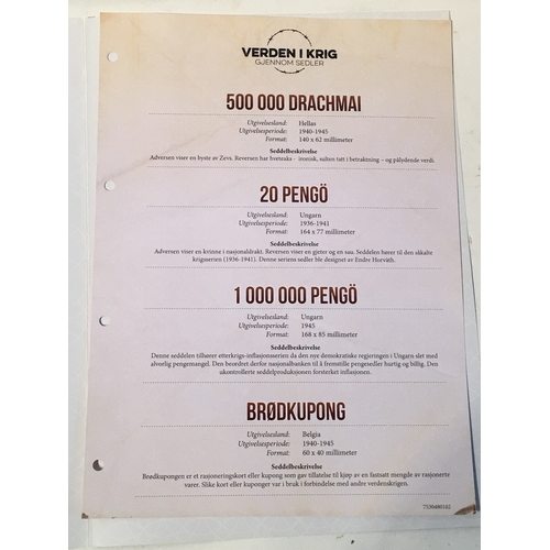 542 - The World In War Through Banknotes To Include 1,000 ,000 Pengo, Brookupong, 500 000 Drachmai, 20 Pen... 