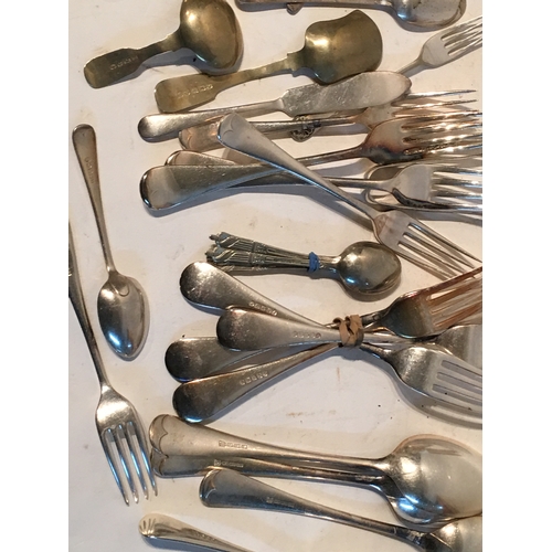 410 - Small Group Of Silver Plated Knives Forks And Spoons Etc