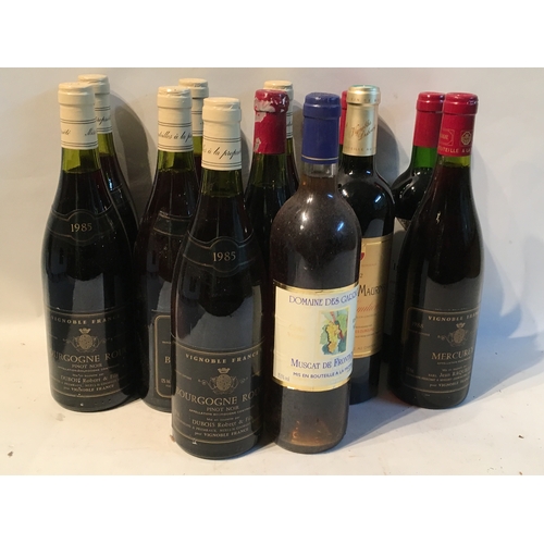 596 - 12 Bottles Of Mixed Vintage 1980's Wine