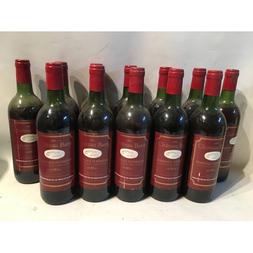 595 - 12 Bottles Of 1983 Bordeaux Superieur