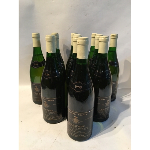 594 - 12 Bottles Of 1988 Cotes De Beaune