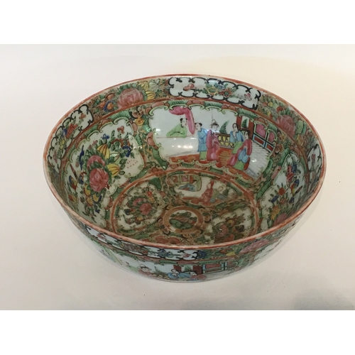 397 - Hand Painted Chinese Bowl With Immortal Decoration Measures  27.5cm